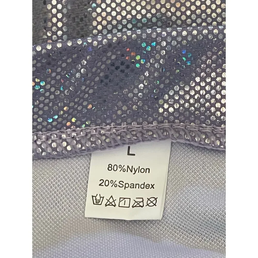 Glitter Rave Outfits Metallic Purple Large